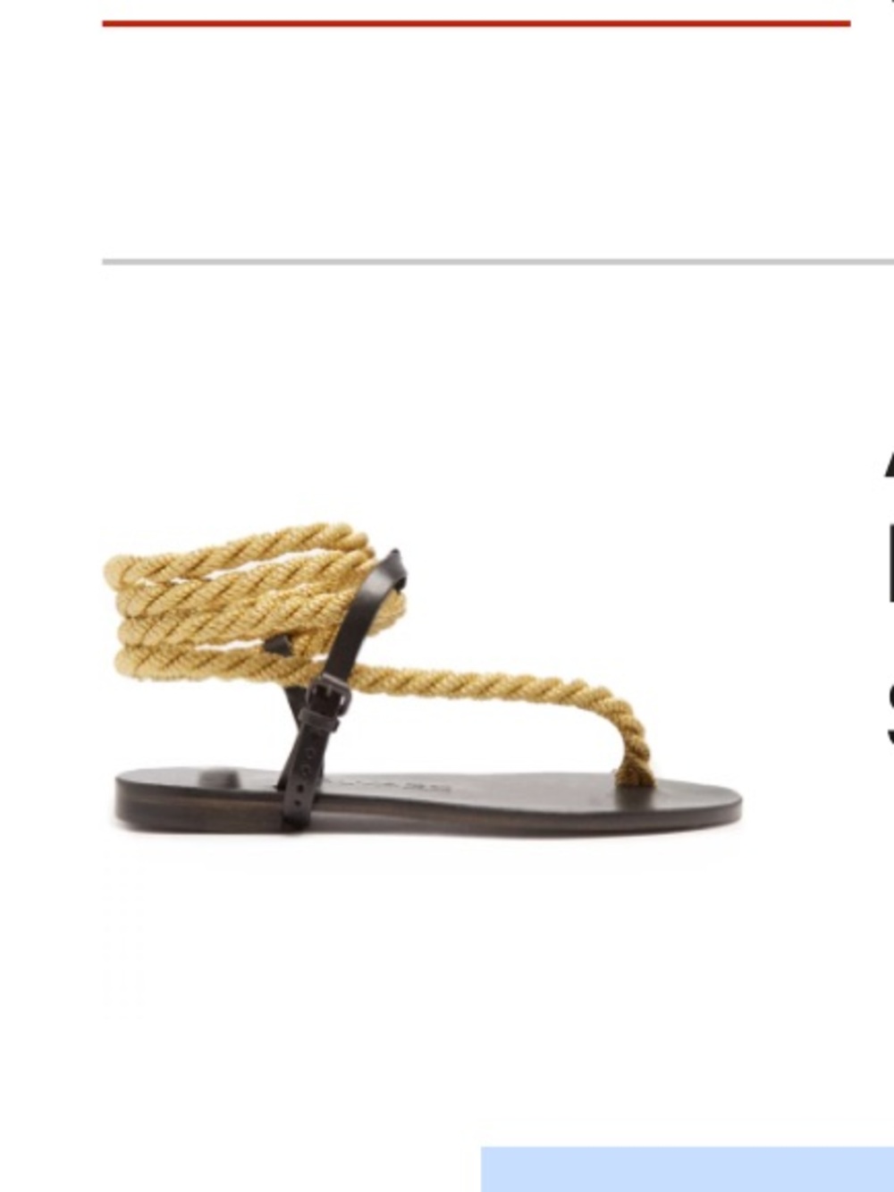 Álvaro Aurora Rope Wrap Sandals — Gold